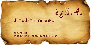 Ádám Aranka névjegykártya