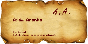 Ádám Aranka névjegykártya