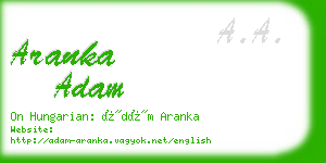 aranka adam business card